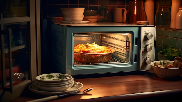 Witness the convenience of a Microwave in action