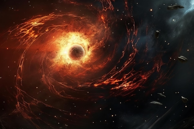 Witness a cosmic explosion forming a captivating wormhole