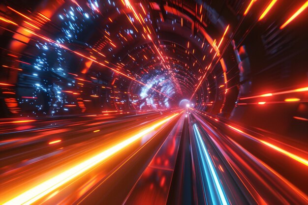 Photo witness the dazzling spectacle of a digital tunnel generative ai