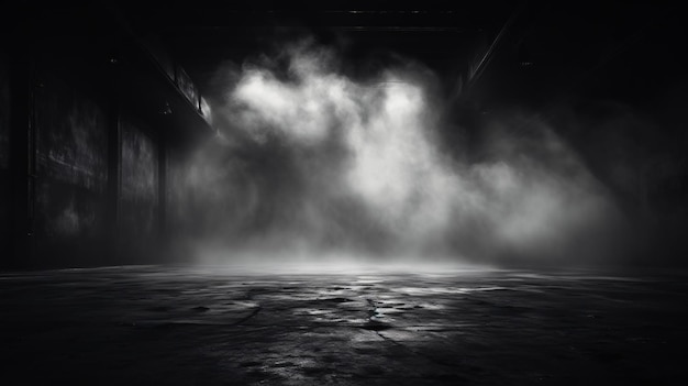 Photo witness the enchanting dance of mist over a textured dark concrete floor