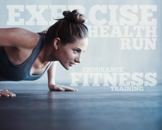 Photo witness the fitness a graphic illustration depicting fitness