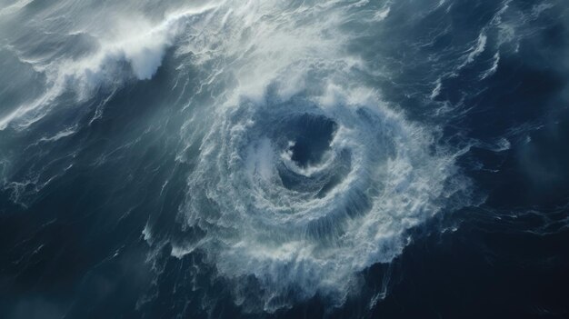 Photo witness the merciless prowess of a cyclone over the open ocean captured from above in this