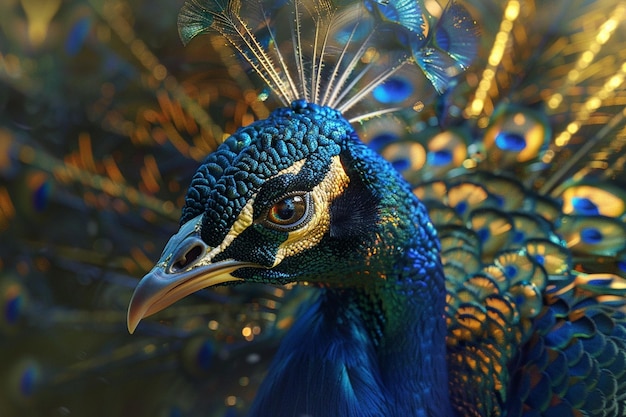 Witness the mesmerizing spectacle of a peacocks in generative ai