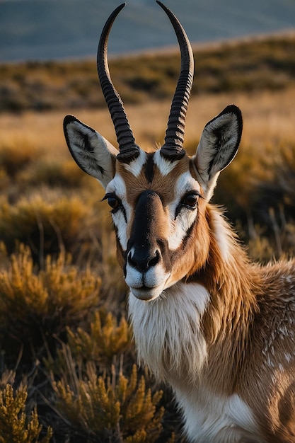 Witstaart Buck Deer geïsoleerd portret Palouse Prairie Montana USA big game jacht Trophy witstaart witstaart witte staart witstaard