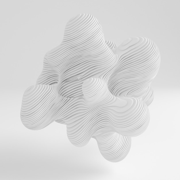 Witte abstracte achtergrond. 3D-afbeelding, 3D-rendering.