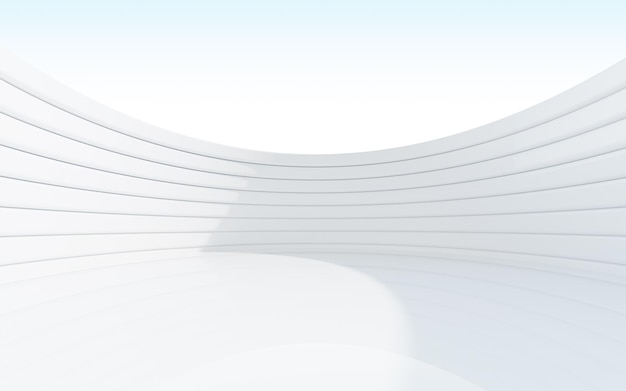 Witte abstracte kromlijnige architectuur 3D-rendering