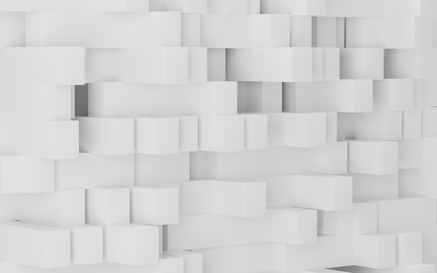 Witte abstracte kubussen 3D-rendering