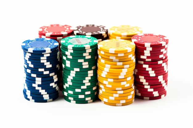 Foto witte achtergrond delight een spectaculaire stapel casino chips 32 02768 00