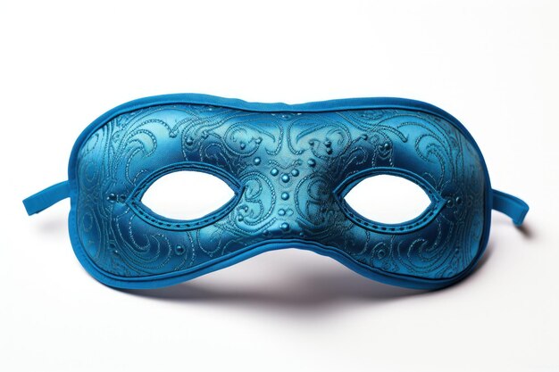 Foto witte achtergrond geïsoleerd blauw slaapmasker