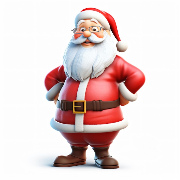 Witte achtergrond Kerstman 3D cartoon beeld modellering