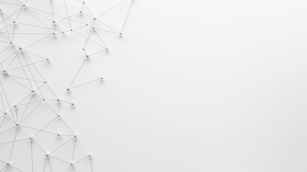 Witte achtergrond kopieerruimte abstract onderling verbonden netwerkstructuur grijs