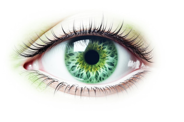 Witte achtergrond met groene ogen