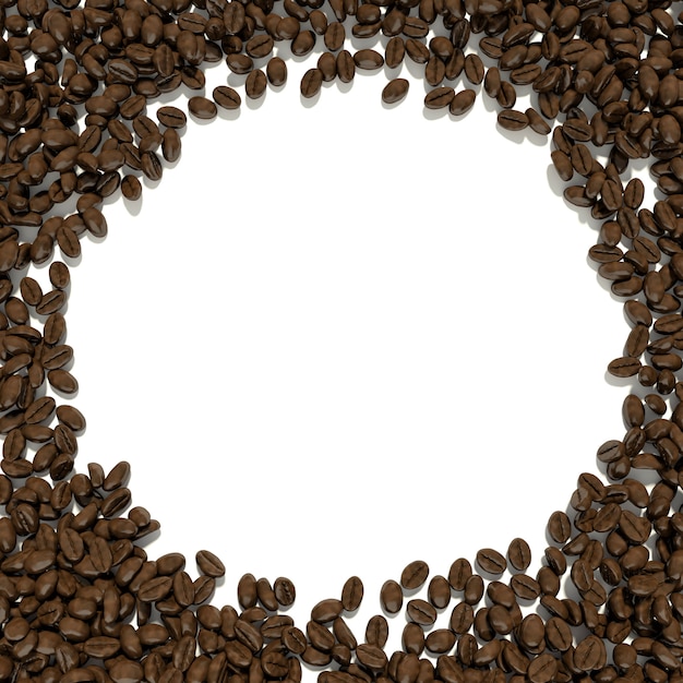 Witte achtergrond voor tekst omgeven door koffiebonen