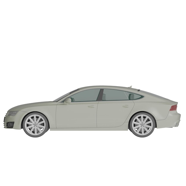 witte auto geïsoleerd op wit