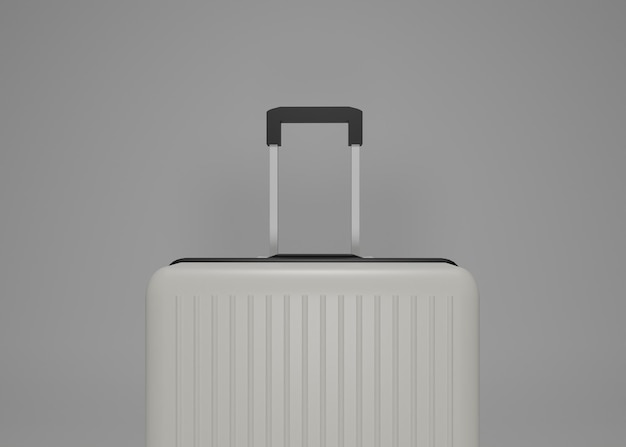 Witte bagage mockup op lichte achtergrond Koffer bagage 3D-rendering