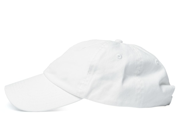 Witte baseballcap geïsoleerd op een witte achtergrond