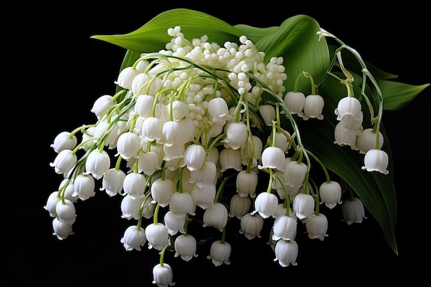 Witte bel lelietje-van-dalen bloem close-up