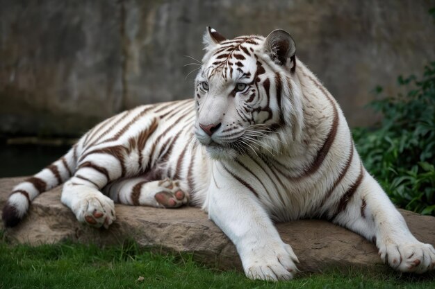 Foto witte bengaalse tijger op rust