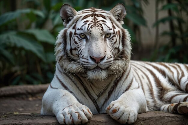 Foto witte bengaalse tijger op rust