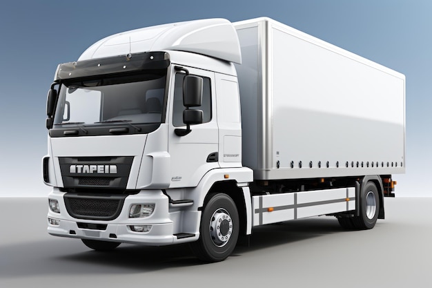 witte bestelwagen zijaanzicht vrachtvrachtwagen reclame Generatieve AI