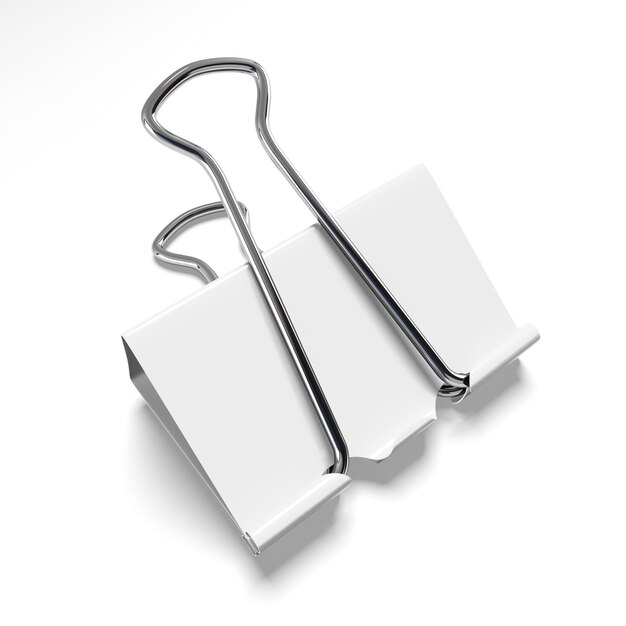 Foto witte binder clip geïsoleerd