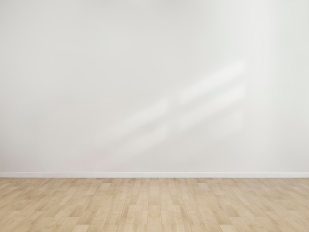 Witte blanco betonnen venster overlay muur mockup met houten vloer