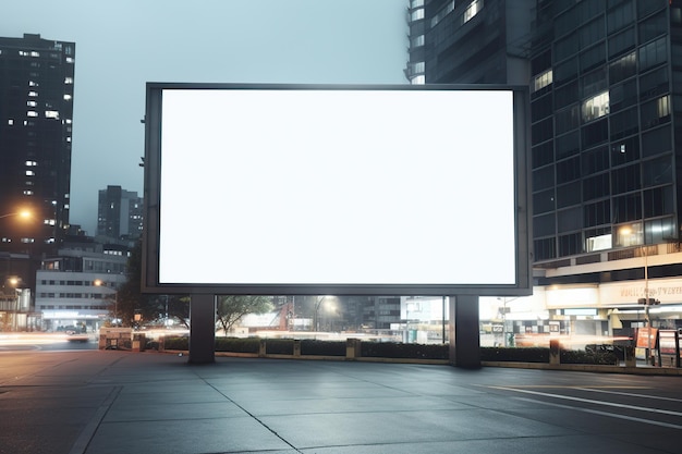 Foto witte blanco reclamebord op straat