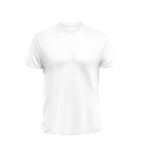 Witte blanco t-shirt natuurlijke vorm op een onzichtbare mannequin geïsoleerd op een witte achtergrond