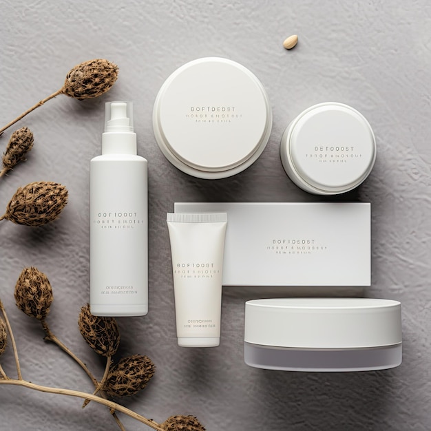 Witte blanke verpakkingsset voor cosmetische producten