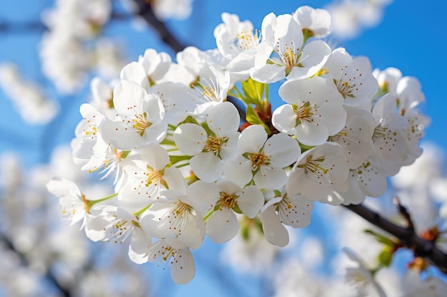 Witte bloemen aan een boom