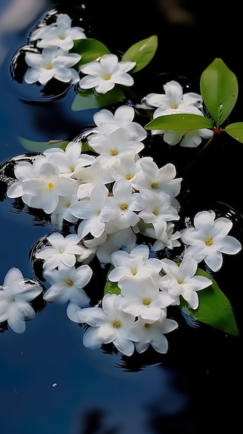 Foto witte bloemen in water