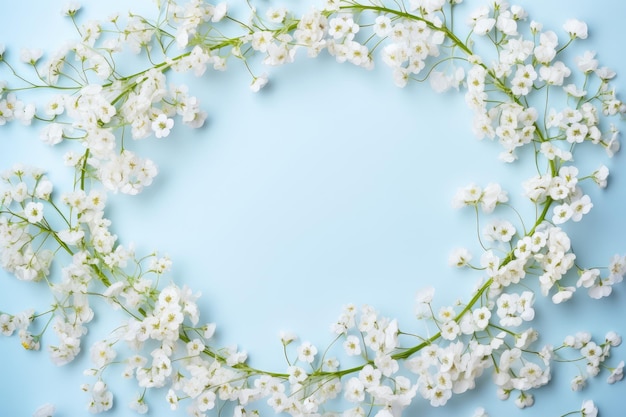 witte bloemen op een blauwe achtergrond