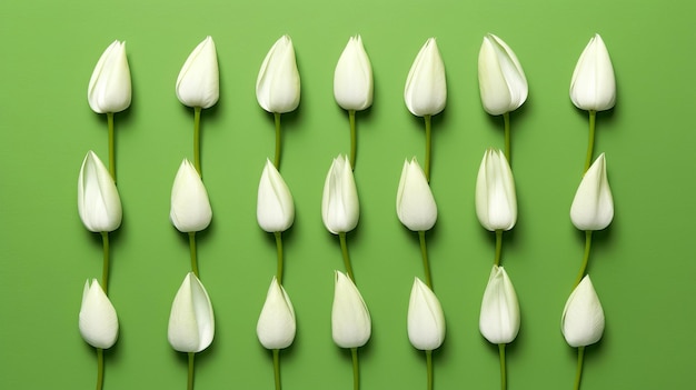 Witte bloemen op groene achtergrond