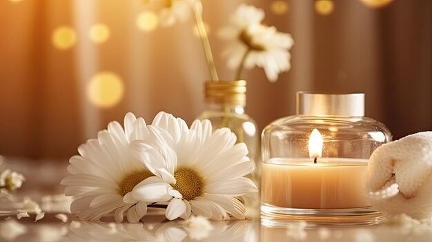 Witte bloemen op tafel Een eenvoudig en elegant display