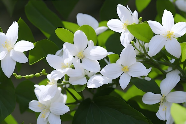 Witte bloemen van de jasmijn