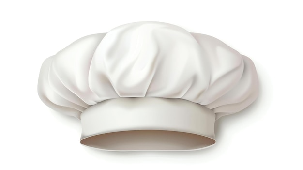 Foto witte chef-kok hoed vector illustratie geïsoleerd op witte achtergrond