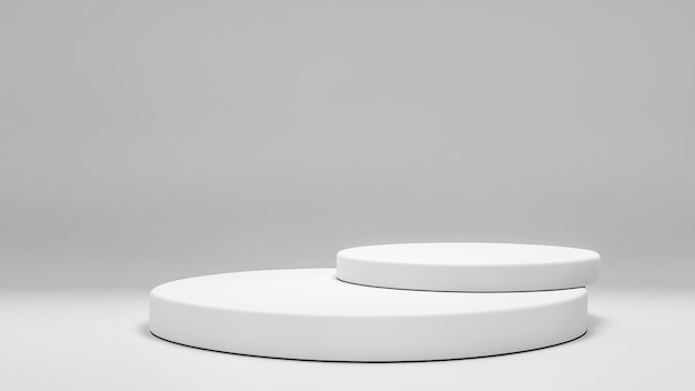 witte cilinder podium voetstuk product display platform voor product plaatsing achtergrond 3d rendering