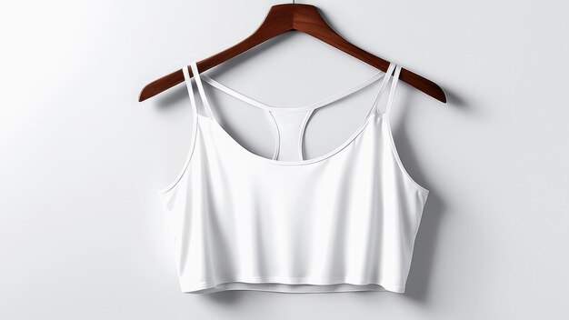 Foto witte crop tops geïsoleerd op witte achtergrond