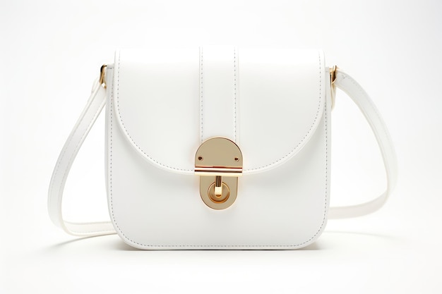 Witte Crossbody Tas Op Witte Achtergrond Generatieve AI