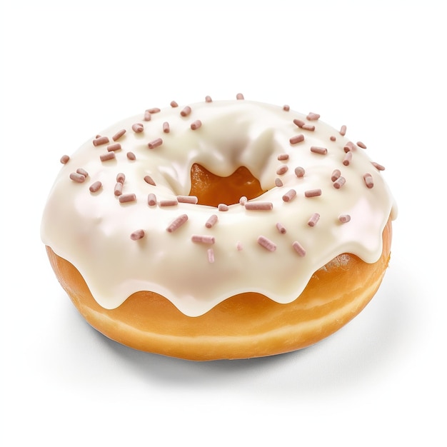 witte donut geïsoleerd op een witte achtergrond