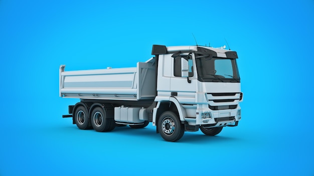 Witte dump truck 3d-rendering