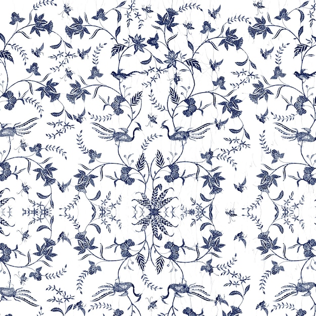 Witte en blauwe png vintage bloemen achtergrond afbeelding