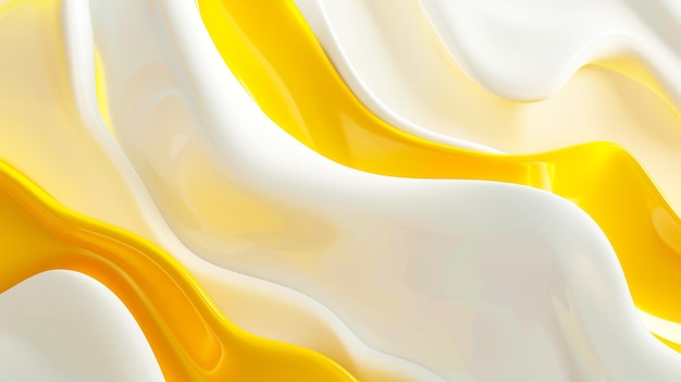 Witte en gele abstracte bochtige en romige achtergrond
