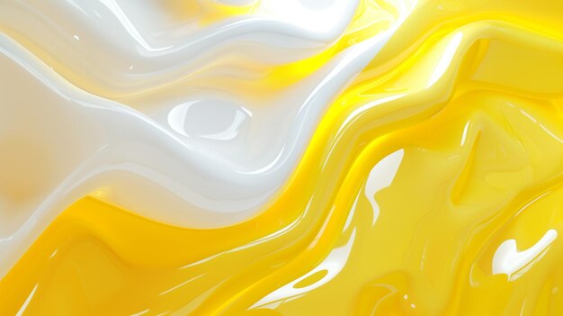 Witte en gele abstracte bochtige en romige achtergrond