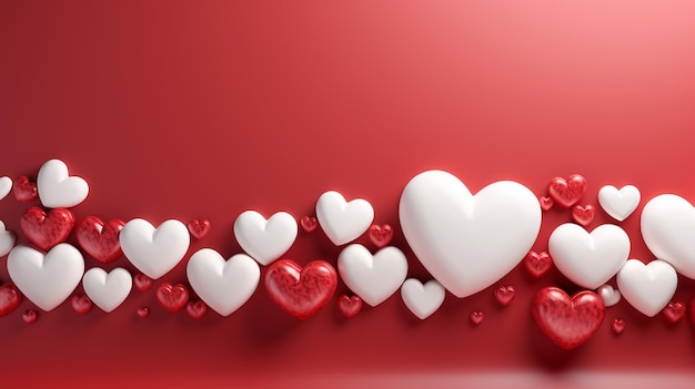 witte en rode hartvormige valentines decoratie