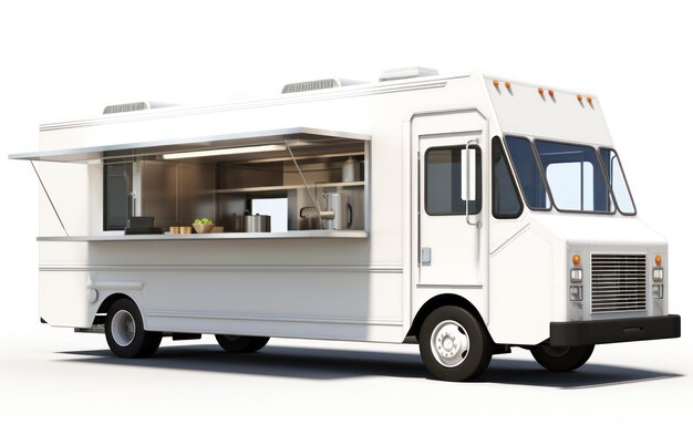 Witte food truck Takeaway eten en drinken