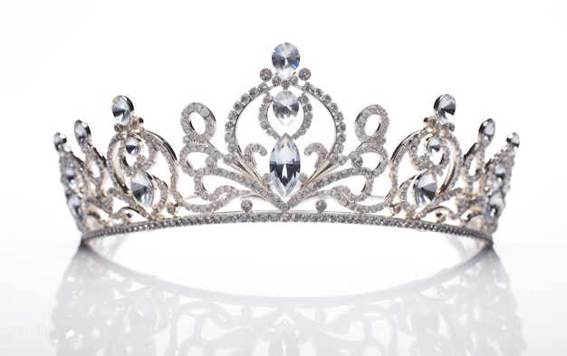 Foto witte foto van tiara voor formele evenementen geïsoleerd op witte achtergrond