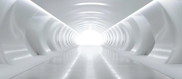 Witte futuristische tunnel op een schone achtergrond