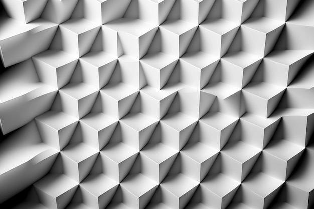 Witte geometrische achtergrond 3D-kubus patronen stijl gemaakt met generatieve AI