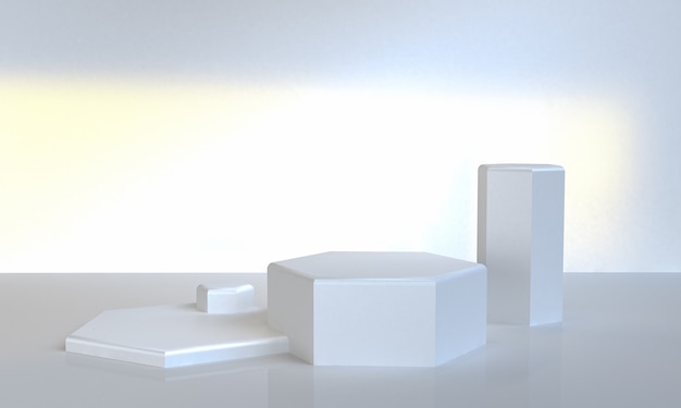 Foto witte geometrische vorm scène minimale stijl